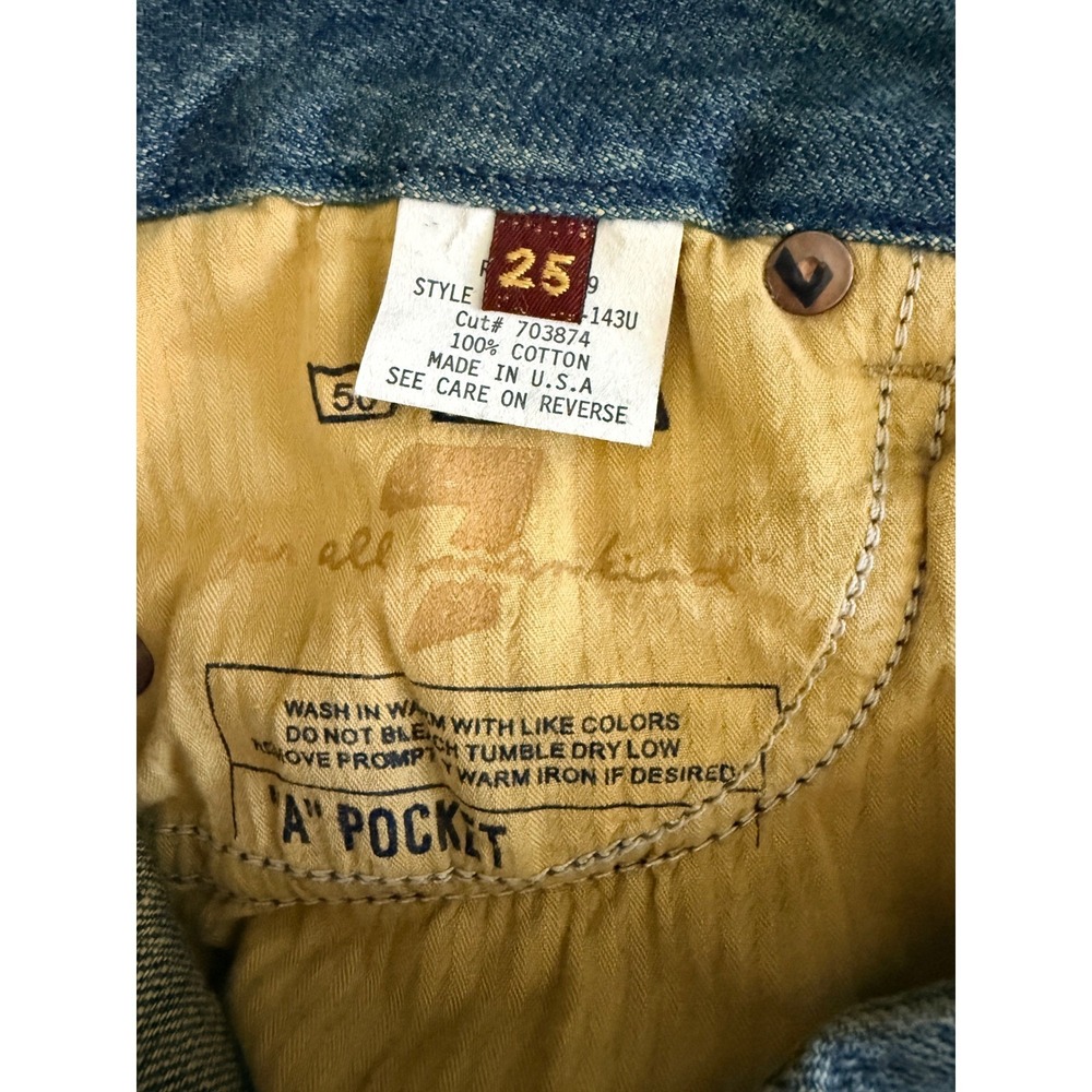 7 For All Mankind A Pocket Flare Jeans Medium Wash Low Rise Size 25 Made in USA - Picture 3 of 5